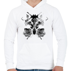 PRINTFASHION Rorschach - Férfi kapucnis pulóver - Fehér