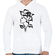 PRINTFASHION rose  - Férfi kapucnis pulóver - Fehér férfi pulóver, kardigán