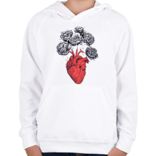 PRINTFASHION RoseHeart - Gyerek kapucnis pulóver - Fehér gyerek pulóver, kardigán