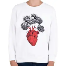 PRINTFASHION RoseHeart - Gyerek pulóver - Fehér gyerek pulóver, kardigán