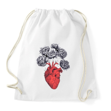 PRINTFASHION RoseHeart - Sportzsák, Tornazsák - Fehér tornazsák