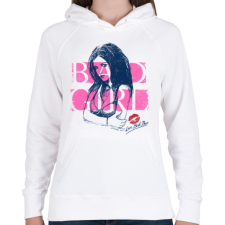 PRINTFASHION Rossz lány - Női kapucnis pulóver - Fehér női pulóver, kardigán