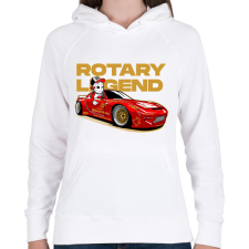 PRINTFASHION ROTARY LEGEND MAZDA - Női kapucnis pulóver - Fehér női pulóver, kardigán