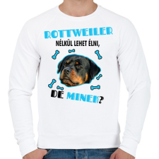 PRINTFASHION Rottweiler nélkül lehet élni, de minek? - Férfi pulóver - Fehér férfi pulóver, kardigán