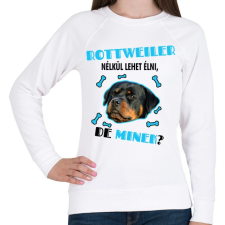 PRINTFASHION Rottweiler nélkül lehet élni, de minek? - Női pulóver - Fehér női pulóver, kardigán