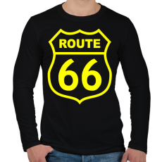 PRINTFASHION route 66 - Férfi hosszú ujjú póló - Fekete