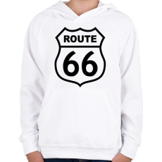 PRINTFASHION route 66 - Gyerek kapucnis pulóver - Fehér
