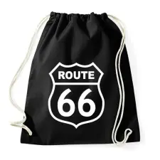 PRINTFASHION route 66 - Sportzsák, Tornazsák - Fekete tornazsák