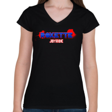 PRINTFASHION ROXETTE JOYRIDE - Női V-nyakú póló - Fekete női póló