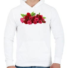 PRINTFASHION Rózsa - Férfi kapucnis pulóver - Fehér