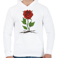 PRINTFASHION Rózsa - Férfi kapucnis pulóver - Fehér női pulóver, kardigán