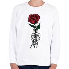 PRINTFASHION Rózsa - Gyerek pulóver - Fehér gyerek pulóver, kardigán