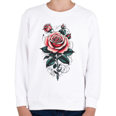 PRINTFASHION Rózsa - Gyerek pulóver - Fehér