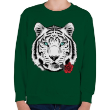 PRINTFASHION Rózsa - Gyerek pulóver - Sötétzöld gyerek pulóver, kardigán