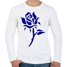 PRINTFASHION Rózsa - kék - Férfi hosszú ujjú póló - Fehér férfi póló