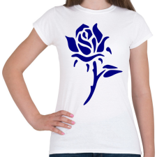PRINTFASHION Rózsa - kék - Női póló - Fehér női póló