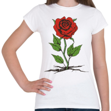 PRINTFASHION Rózsa - Női póló - Fehér női póló