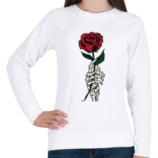 PRINTFASHION Rózsa - Női pulóver - Fehér női pulóver, kardigán