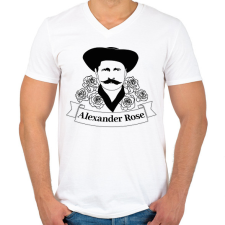 PRINTFASHION Rózsa Sándor - Angol - Férfi V-nyakú póló - Fehér férfi póló