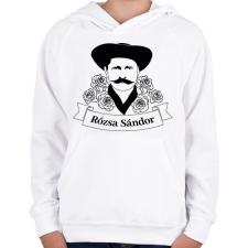 PRINTFASHION Rózsa Sándor - Magyar - Gyerek kapucnis pulóver - Fehér gyerek pulóver, kardigán