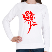 PRINTFASHION Rózsa - vörös - Női pulóver - Fehér női pulóver, kardigán