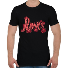 PRINTFASHION rózsák - Férfi póló - Fekete férfi póló
