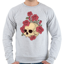 PRINTFASHION Rózsás Koponya - Férfi pulóver - Sport szürke férfi pulóver, kardigán