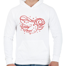 PRINTFASHION Rózsás nőnap - Férfi kapucnis pulóver - Fehér férfi pulóver, kardigán