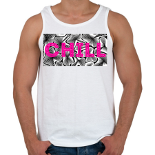 PRINTFASHION Rózsaszín CHILL - Férfi atléta - Fehér atléta, trikó