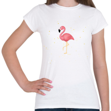 PRINTFASHION Rózsaszín flamingó  - Női póló - Fehér női póló