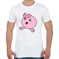 PRINTFASHION Rózsaszín gömböc - Férfi póló - Fehér férfi póló