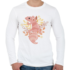 PRINTFASHION Rózsaszín Leopárd Gekkó - Férfi hosszú ujjú póló - Fehér