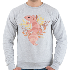 PRINTFASHION Rózsaszín Leopárd Gekkó - Férfi pulóver - Sport szürke