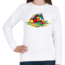 PRINTFASHION Rubic Cube - Női pulóver - Fehér női pulóver, kardigán