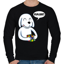 PRINTFASHION Rubik Dog - Férfi pulóver - Fekete férfi pulóver, kardigán