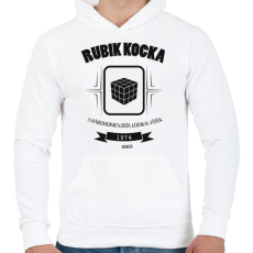 PRINTFASHION rubik-kocka-black-white - Férfi kapucnis pulóver - Fehér