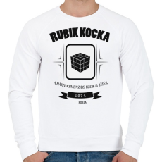 PRINTFASHION rubik-kocka-black-white - Férfi pulóver - Fehér