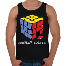 PRINTFASHION Rubik kocka egyszerűen - Férfi atléta - Fekete atléta, trikó