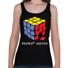 PRINTFASHION Rubik kocka egyszerűen - Női atléta - Fekete női trikó