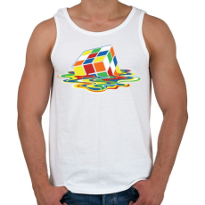 PRINTFASHION Rubik Kocka - Férfi atléta - Fehér