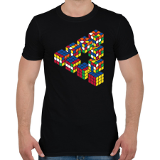 PRINTFASHION Rubik-kocka - Férfi póló - Fekete férfi póló