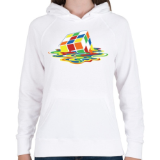 PRINTFASHION Rubik Kocka - Női kapucnis pulóver - Fehér