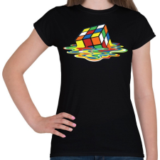 PRINTFASHION Rubik Kocka - Női póló - Fekete női póló