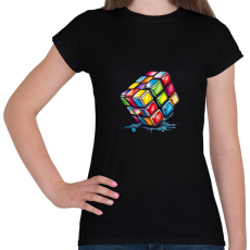 PRINTFASHION rubik kocka - Női póló - Fekete