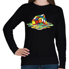 PRINTFASHION Rubik Kocka - Női pulóver - Fekete