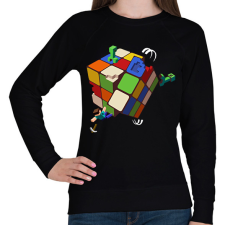PRINTFASHION Rubik - Minecraft - Női pulóver - Fekete női pulóver, kardigán