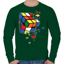 PRINTFASHION RubikCube Broke - Férfi pulóver - Sötétzöld férfi pulóver, kardigán
