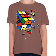 PRINTFASHION RubikCube Broke - Gyerek póló - Mogyoróbarna gyerek póló