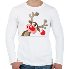 PRINTFASHION Rudolf, a rénszarvas - Férfi hosszú ujjú póló - Fehér férfi póló