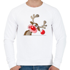 PRINTFASHION Rudolf, a rénszarvas - Férfi pulóver - Fehér férfi pulóver, kardigán